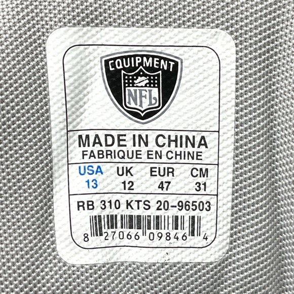 Reebok NFL Equipment Men\'s Size 13 Football Shoes Cleats White Leather main image 8